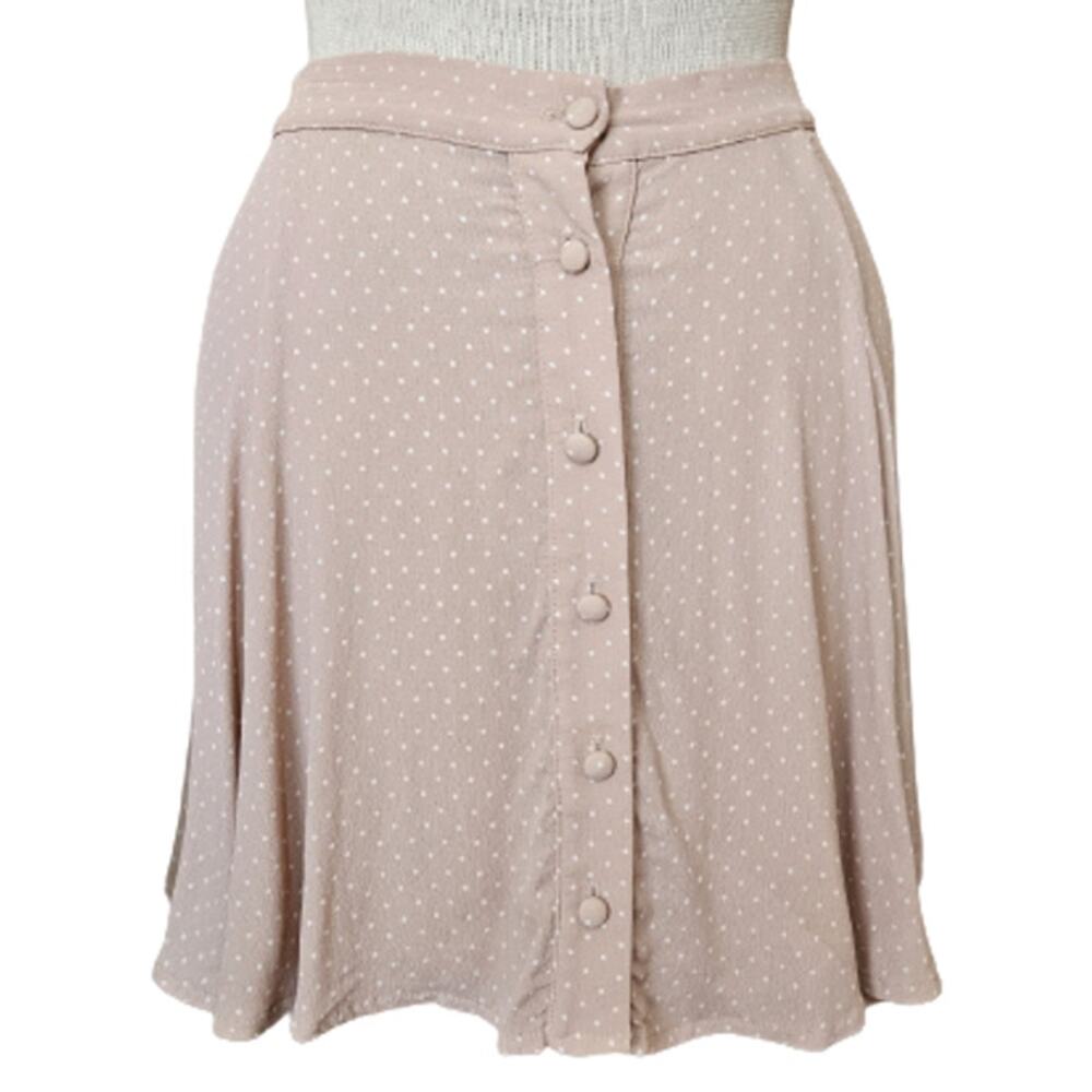 Pink and White Polka Dot Mini Skirt Size 0